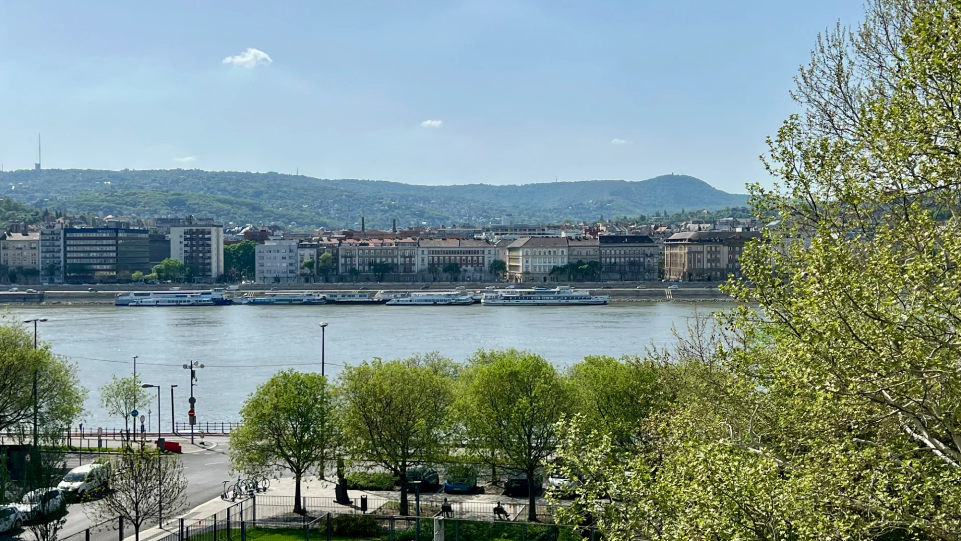 Danube view from an apartment in Lipótváros