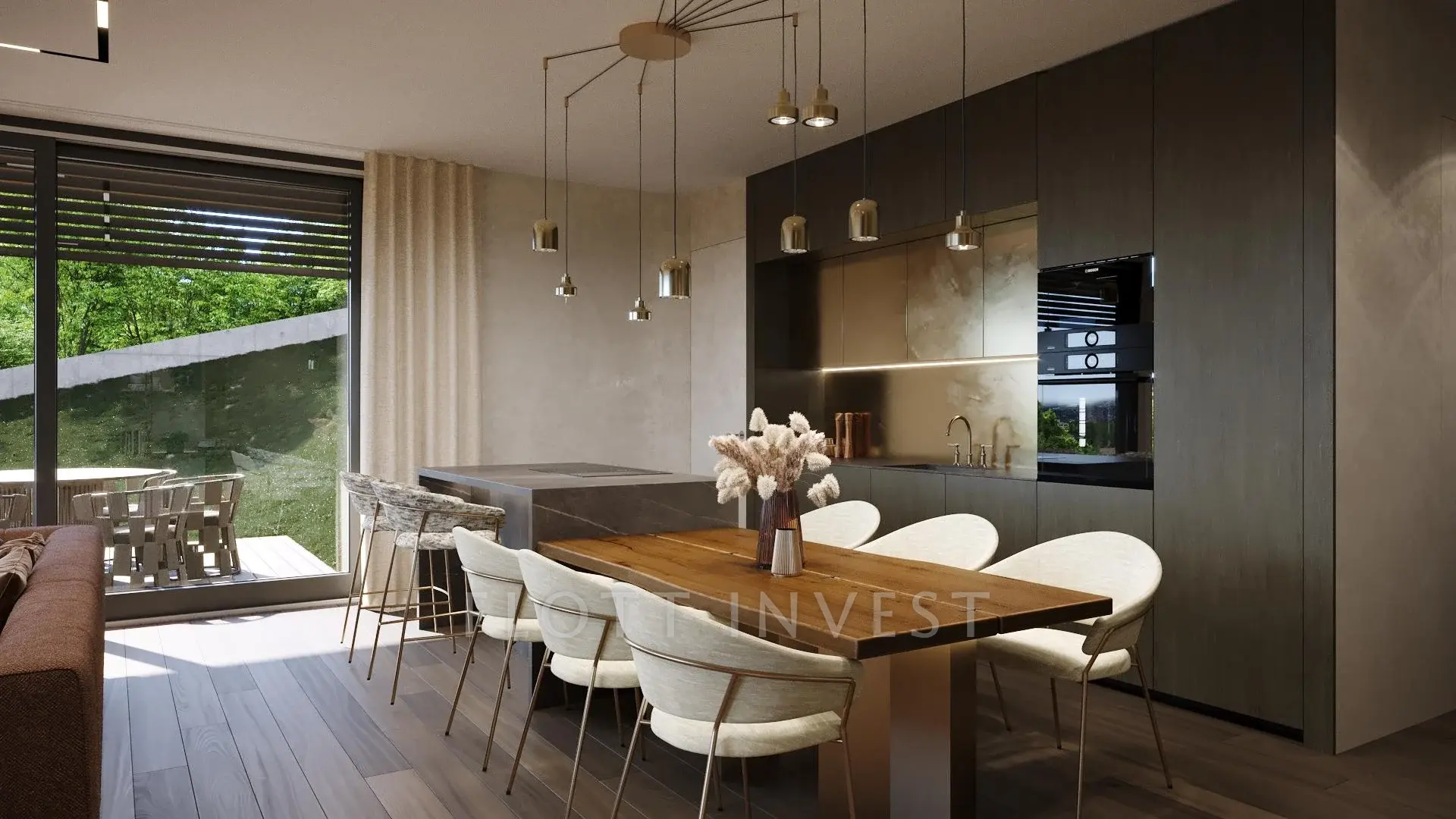 Luxury, design apartment in a new villahouse