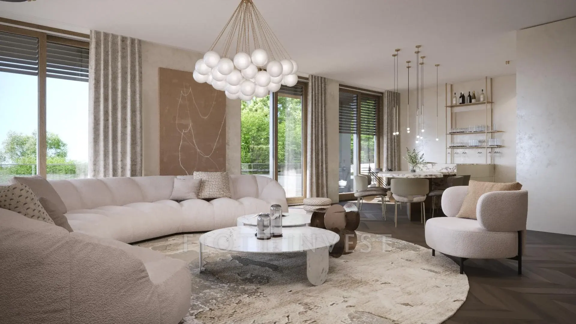 Luxury, design apartment in a new villahouse