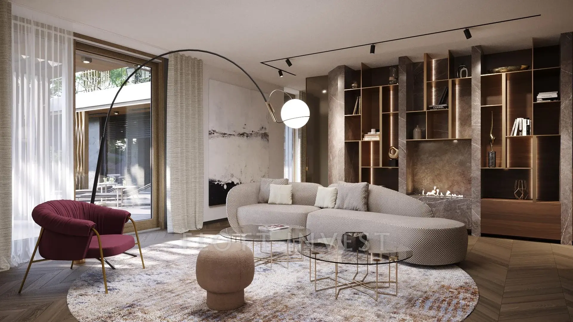 Luxury, design apartment in a new villahouse
