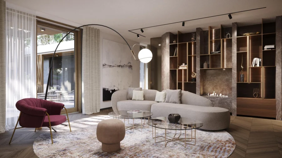 Luxury, design apartment in a new villahouse