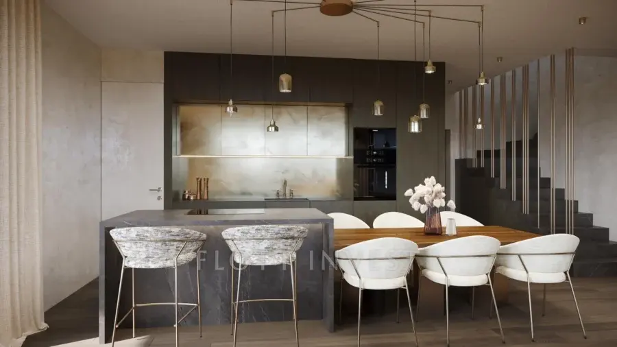 Luxury, design apartment in a new villahouse
