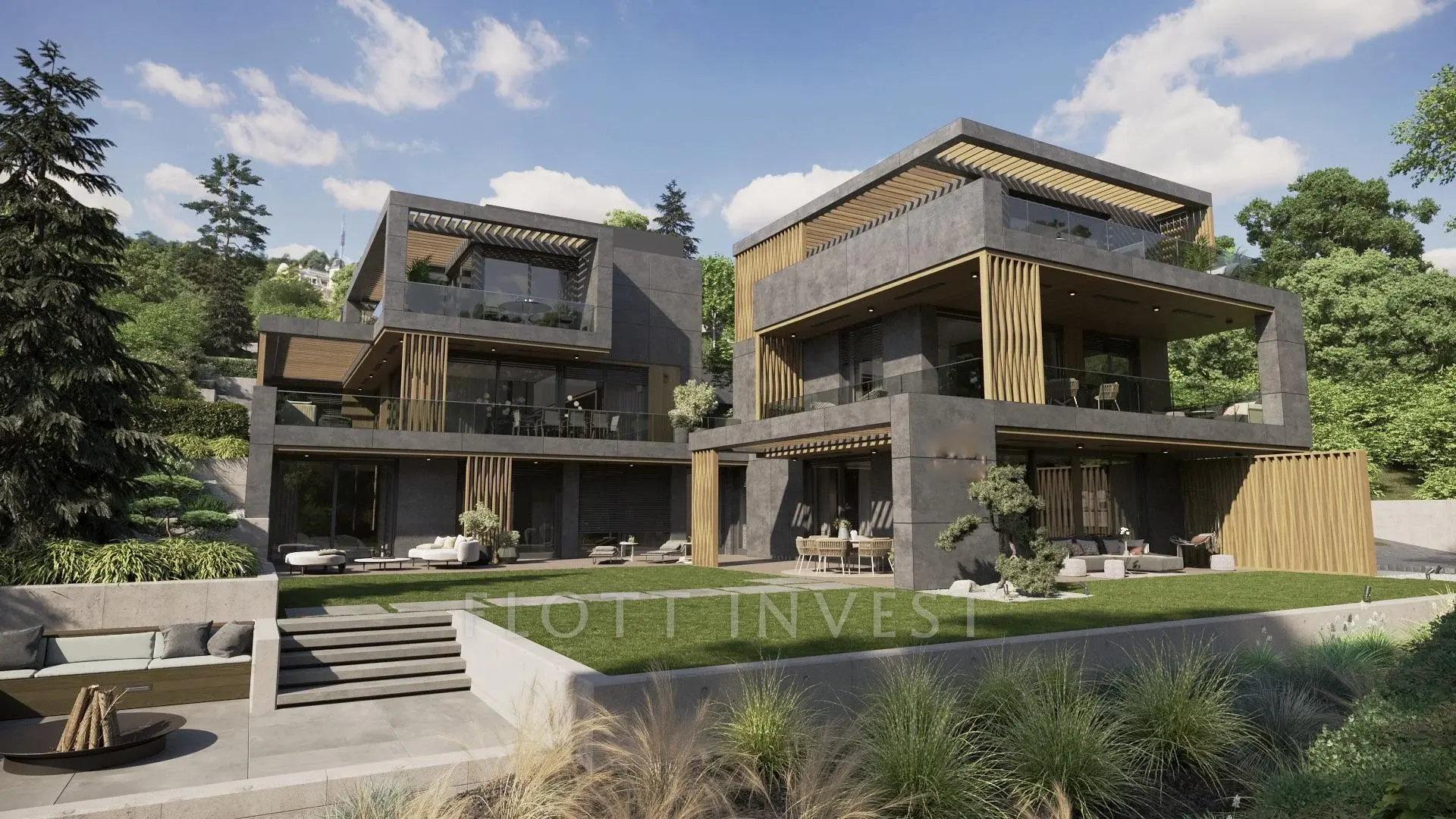 Luxury, design apartment in a new villahouse