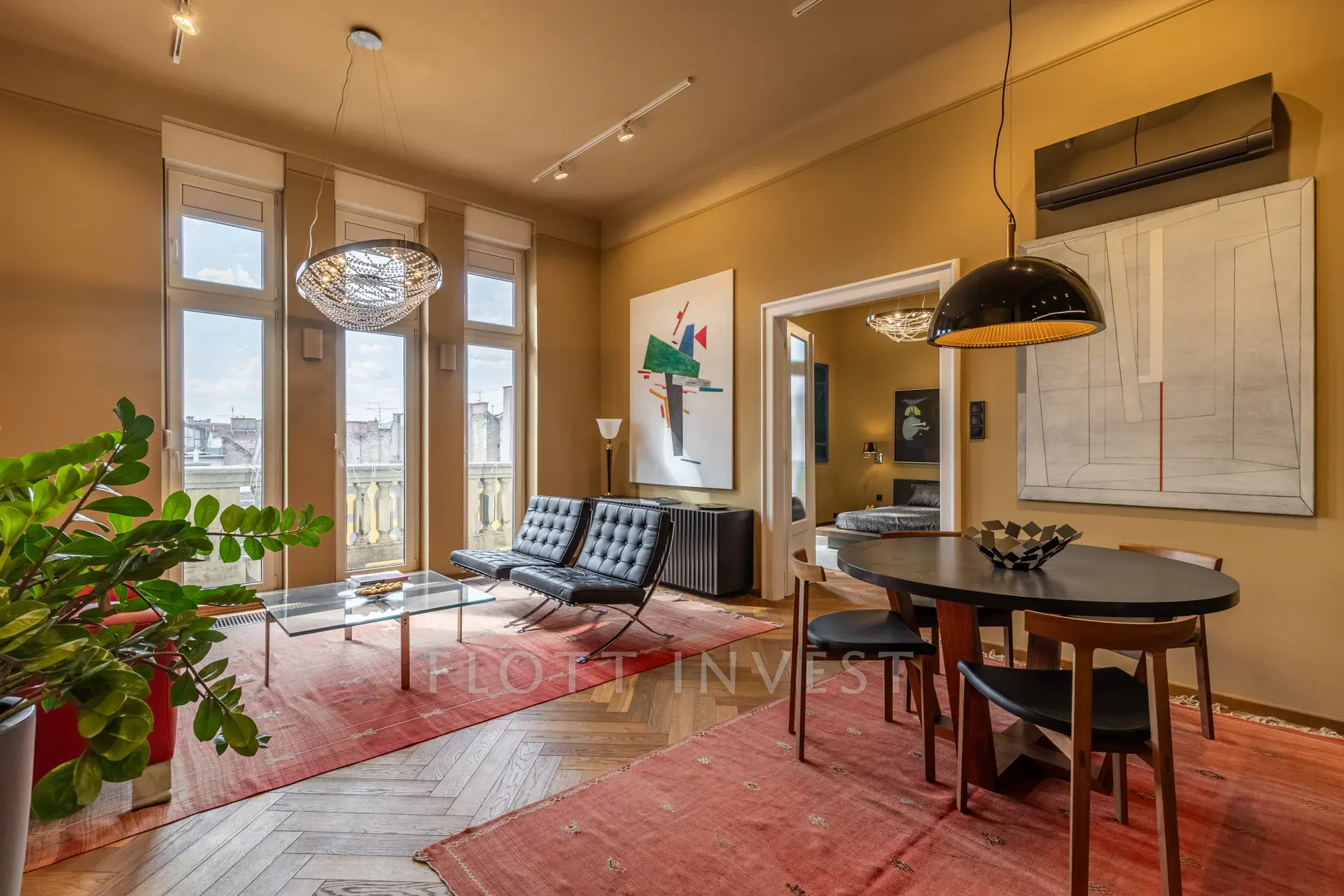 Downtown design apartment with a panoramic view