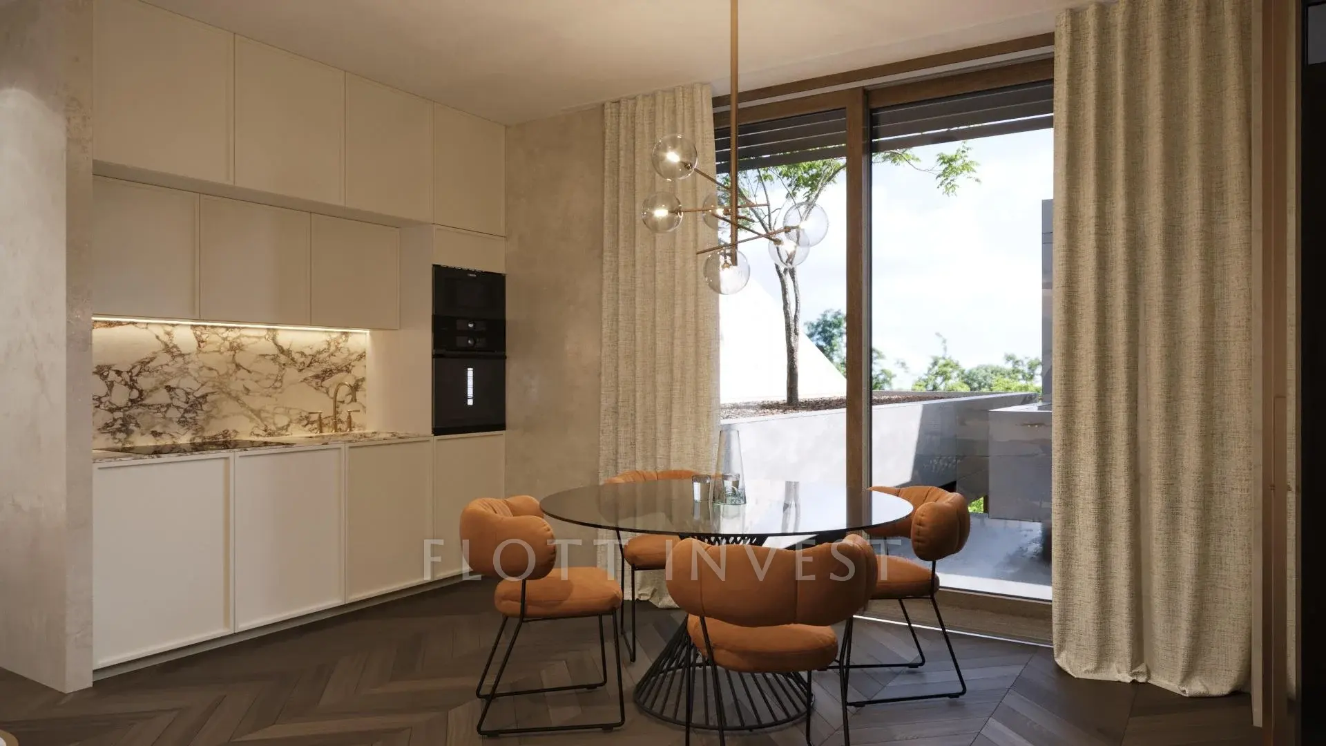 Luxury, design apartment in a new villahouse