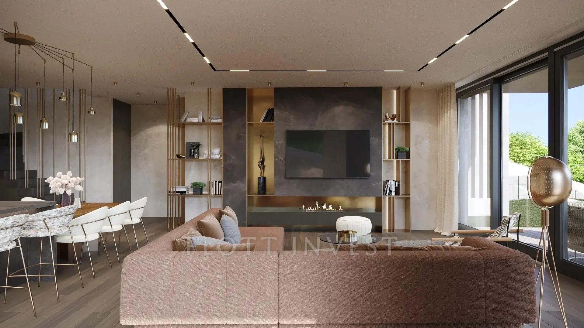 Luxury, design apartment in a new villahouse