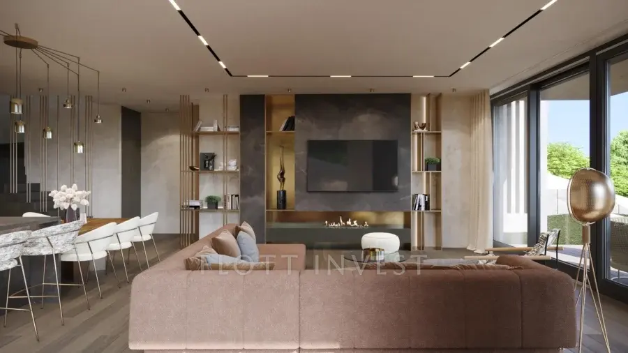 Luxury, design apartment in a new villahouse