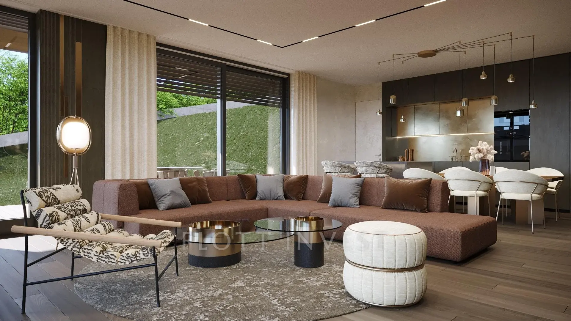 Luxury, design apartment in a new villahouse