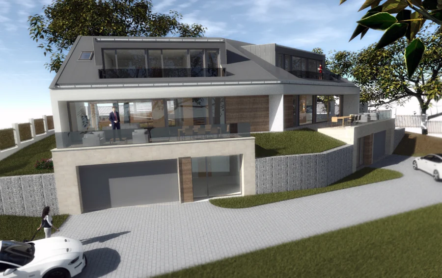 New build semi-detached house with impressive panoramic views