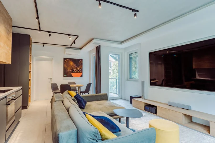Modern apartment with huge garden