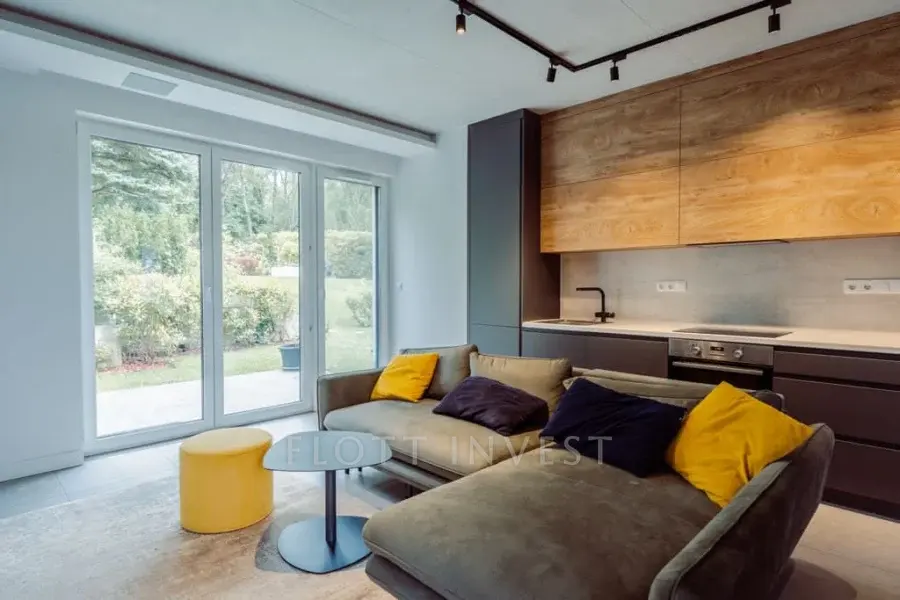 Modern apartment with huge garden