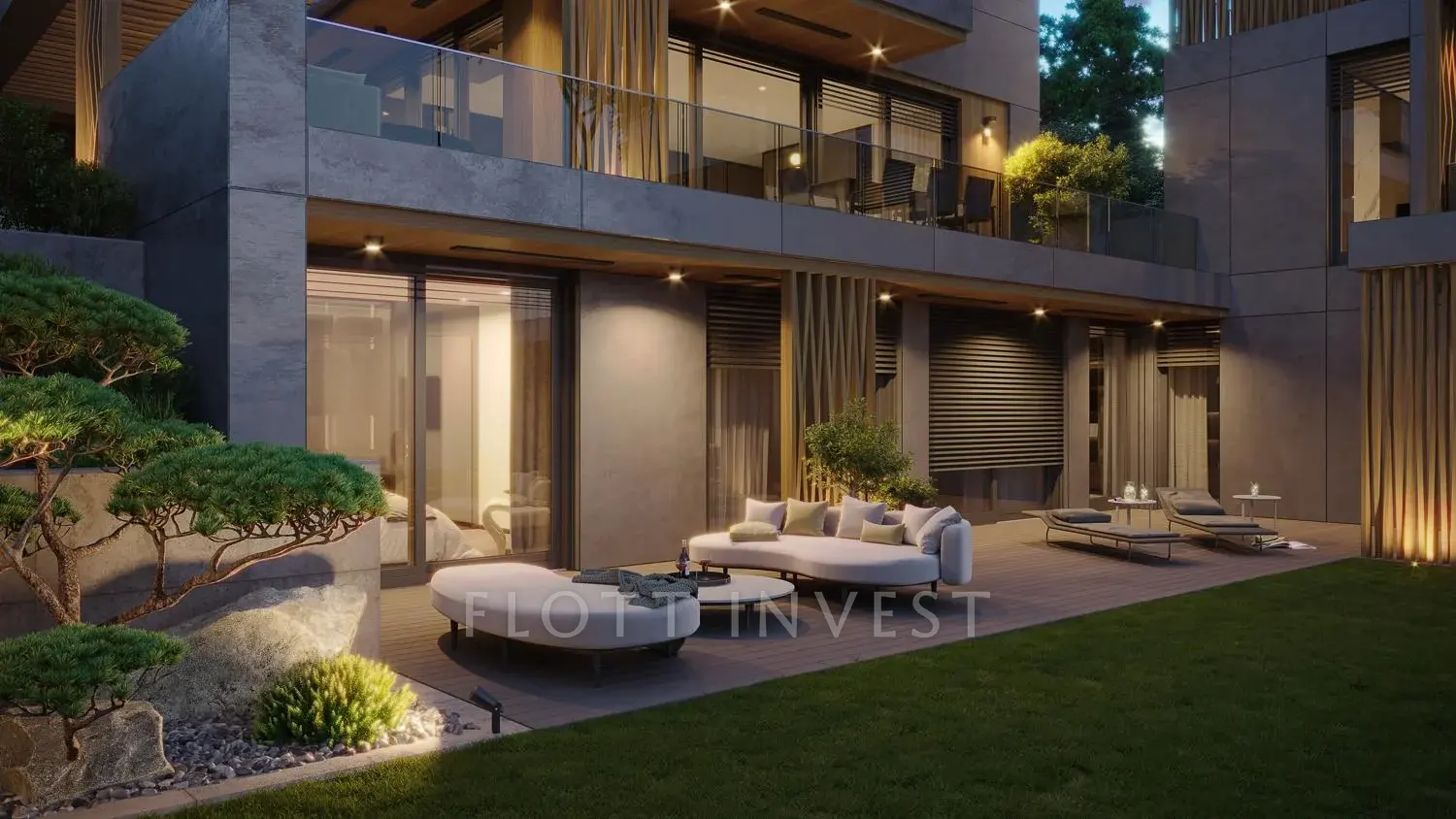 Luxury, design apartment in a new villahouse