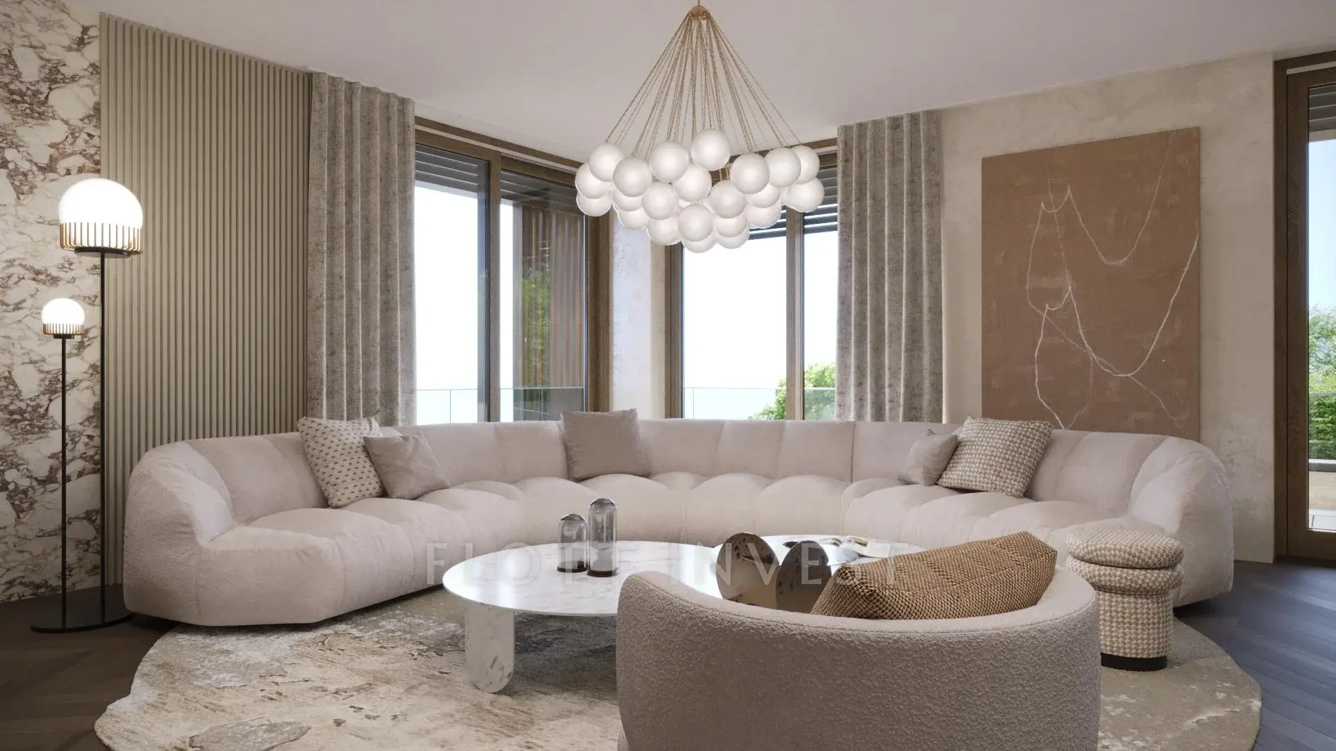 Luxury, design apartment in a new villahouse
