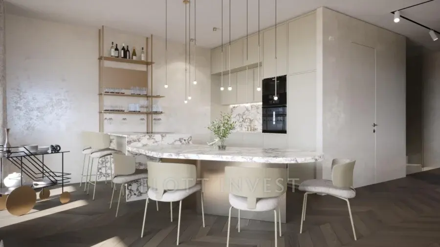 Luxury, design apartment in a new villahouse