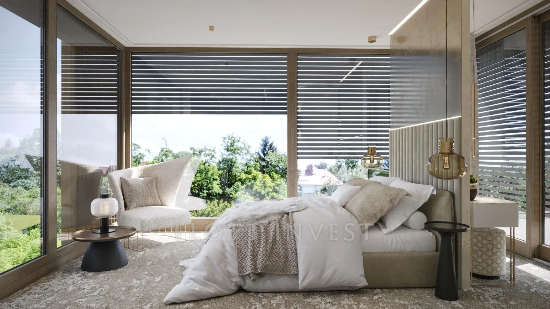 Luxury, design apartment in a new villahouse